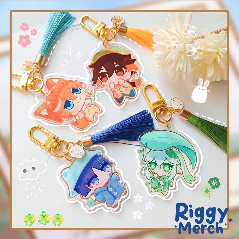 (RiggyMerch) Nu Nuu Keychain | Genshin Impact Nui Tassel Keychain | Tartaglia / Childe Zhongli Nahid