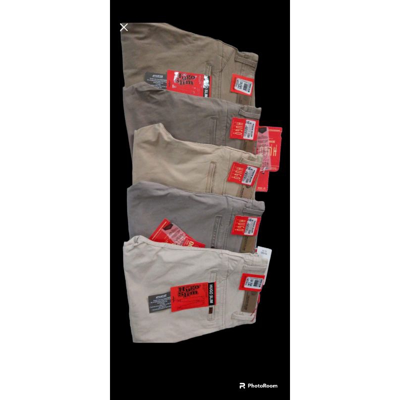 celana chinos oxy hugo | giano | hugo slim bahan premium warna random TERMURAH