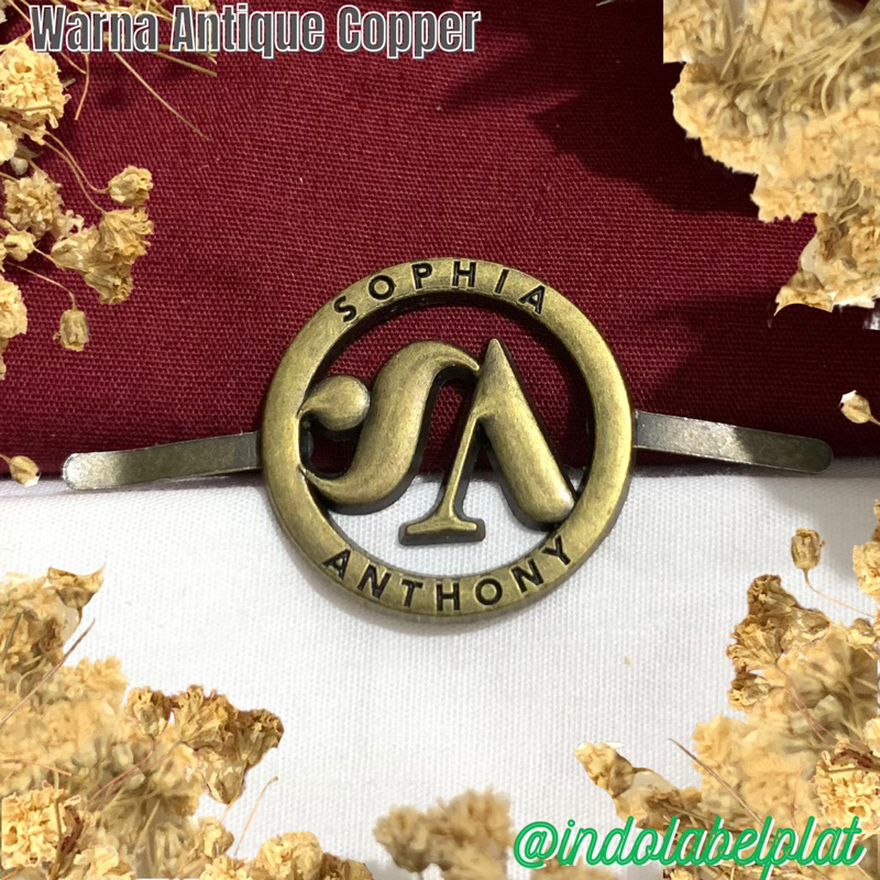 Label Plat TAS Alloy Custom Ukir TAS PENJEPIT LOGO MERK (Huruf/ Alphabet/ Logo Fashion Label Merk Ga