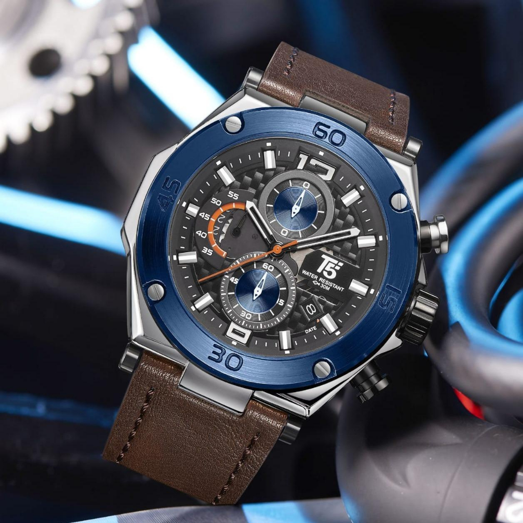 [SALE] TimelessCorp - Jam Tangan Pria Cowok T5 H 3881G With Stopwatch Original