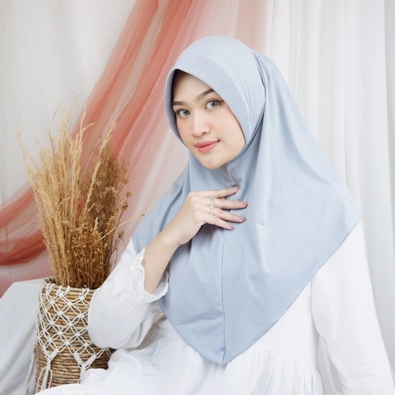 Jilbab BERGO INSTAN SPORT HAMIDAH Jersey BESAR JUMBO Panjang Menutupi Dada