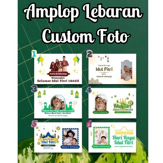 Amplop Lebaran Custom Foto 15pcs