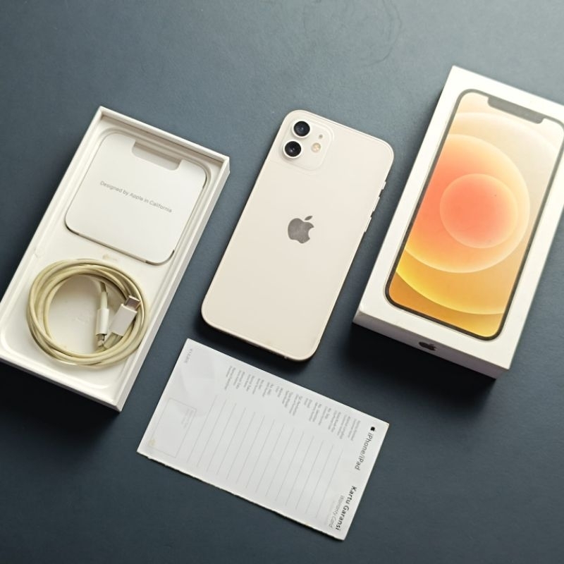 IPHONE 12 WHITE 128GB EX GARANSI IBOX