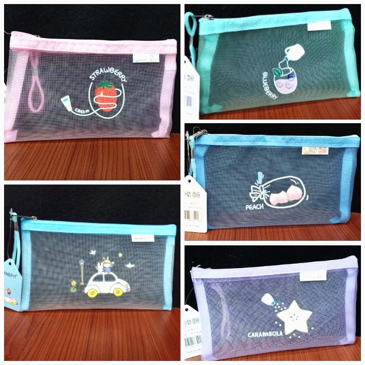

ANNYEONG HASEYO GIFT SHOP | File Bag Jaring Sleting | 21 x 12 cm | Pink - Biru Tosca - Hijau Tosca - Ungu - Biru