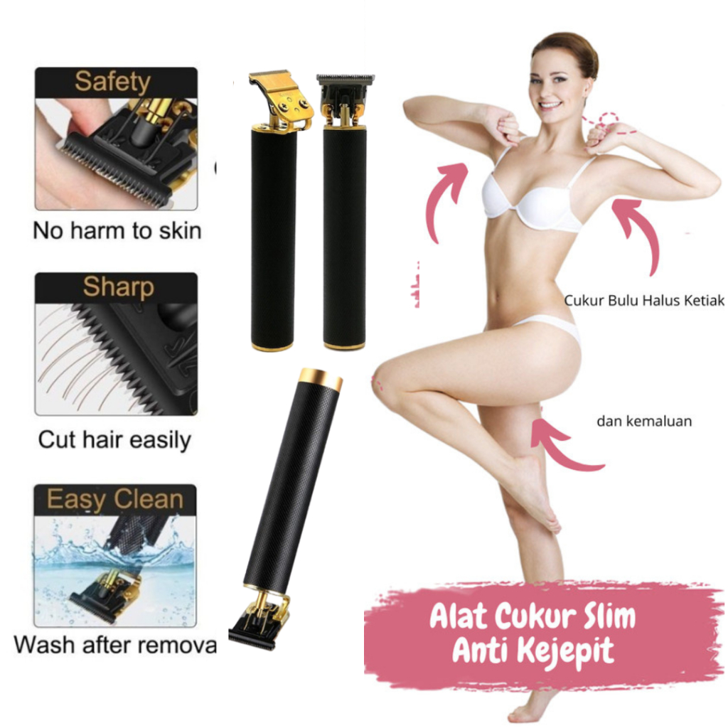 Alat Cukur Rambut Bulu Wanita Pria Tanpa Kabel Bisa di Cas Pencukur Bulu Kemaluan Anti Lecet