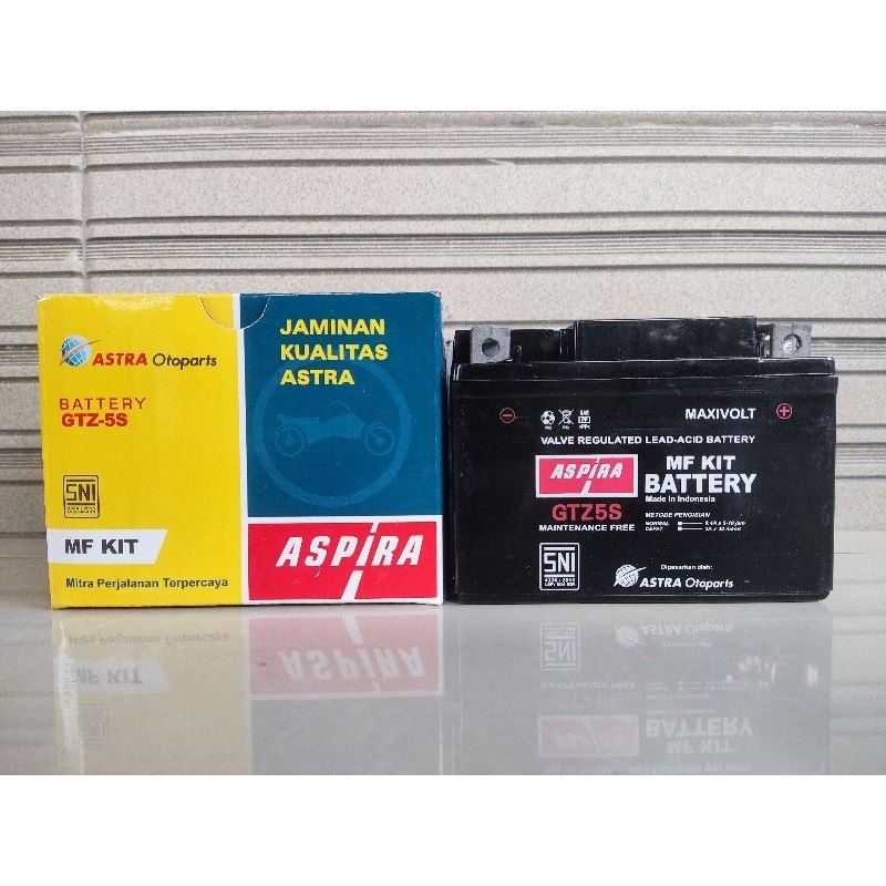 Aki Kering Motor Honda Supra X-PGM-FI, Supra X-125 Series MF GTZ5S ASPIRA ASTRA