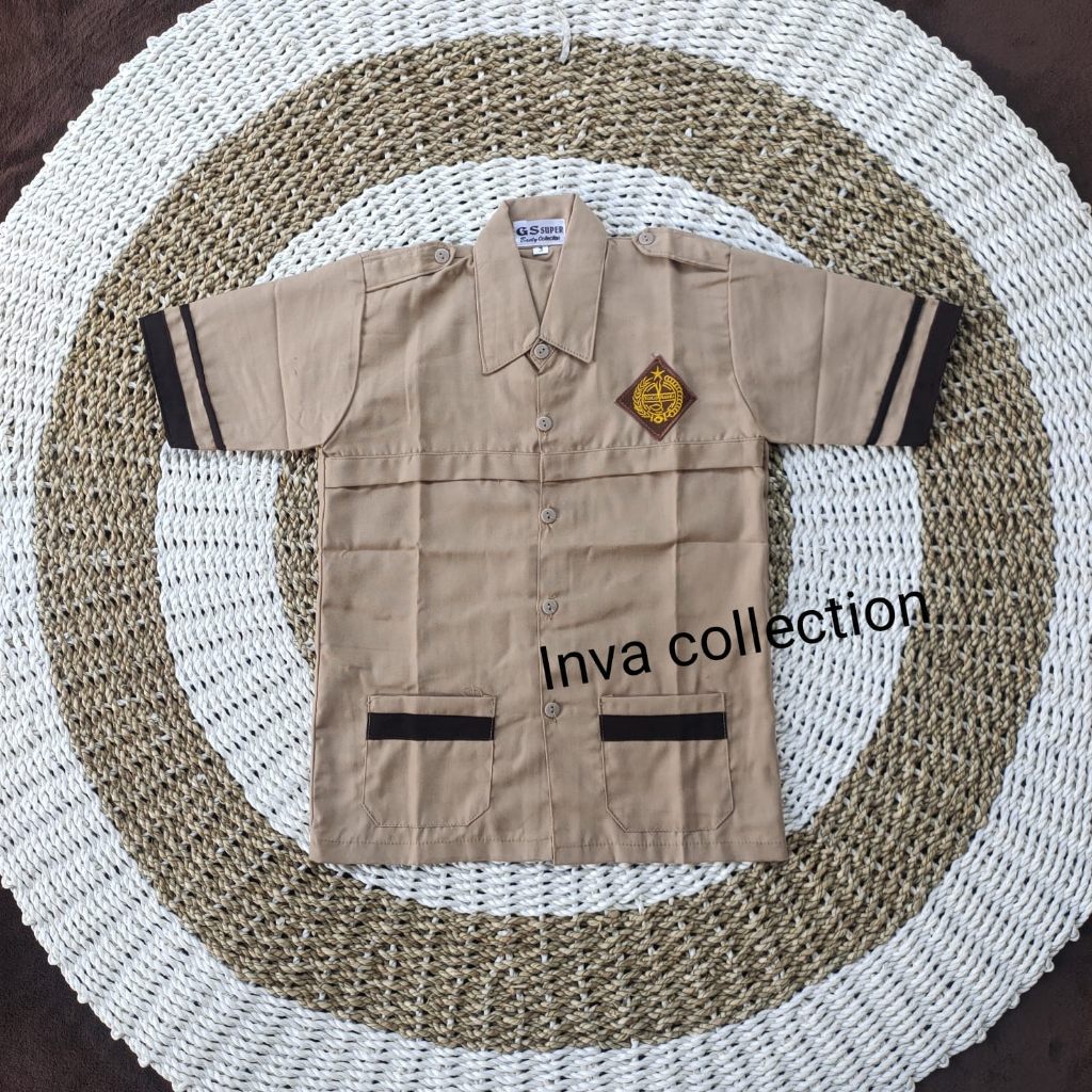 Baju pramuka siaga lengan pendek seragam sekolah SD Kain Oxford