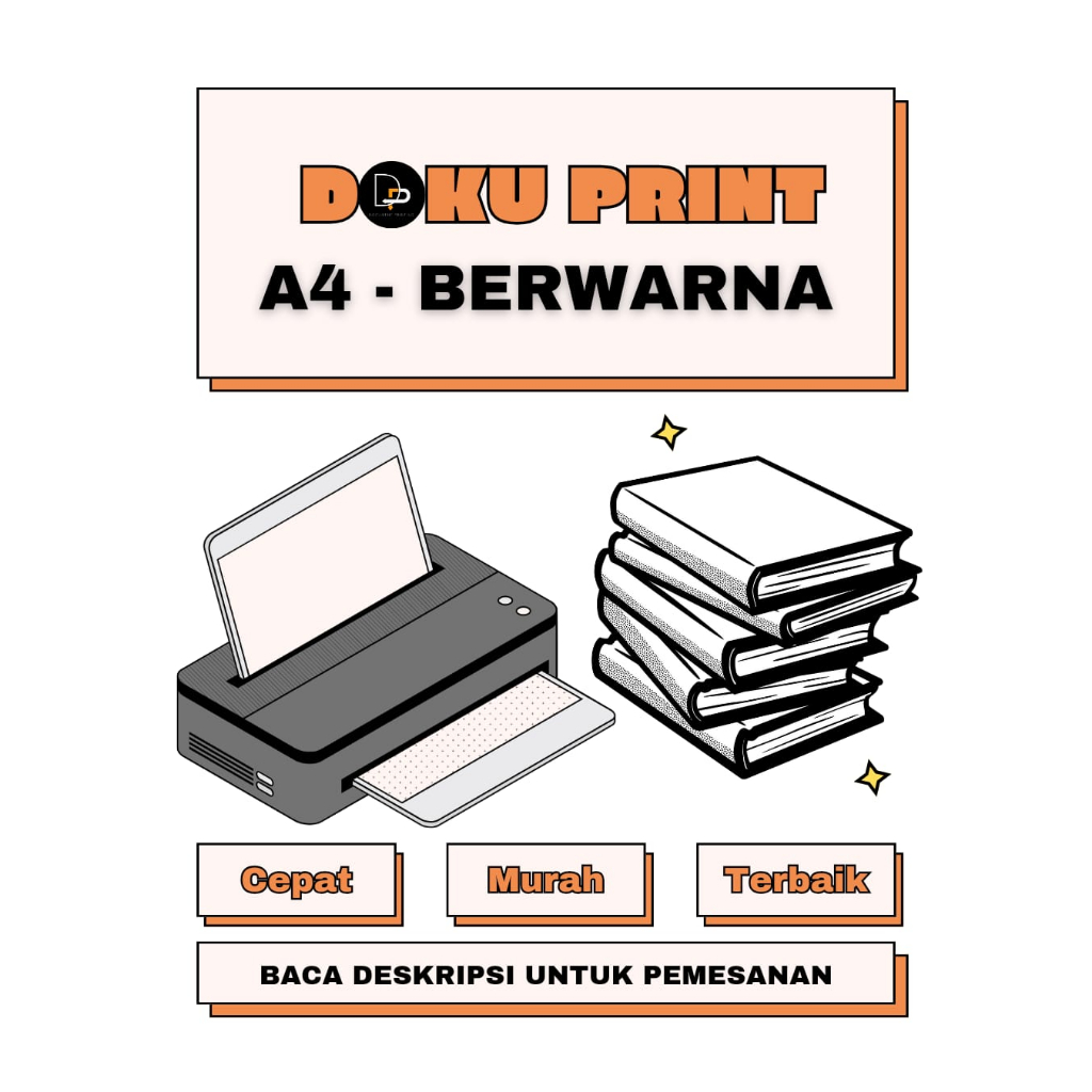 

Jasa Print cetak dokumen / buku A4 murah cepat hitam putih / warna