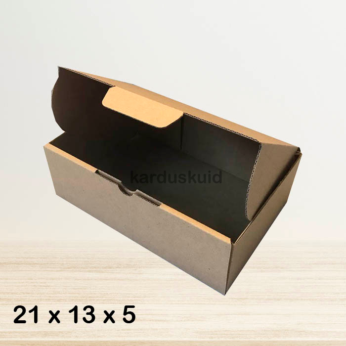 

Kardus 21 x 13 x 5 cm die cut tipe E Flute K150 box kotak karton packing