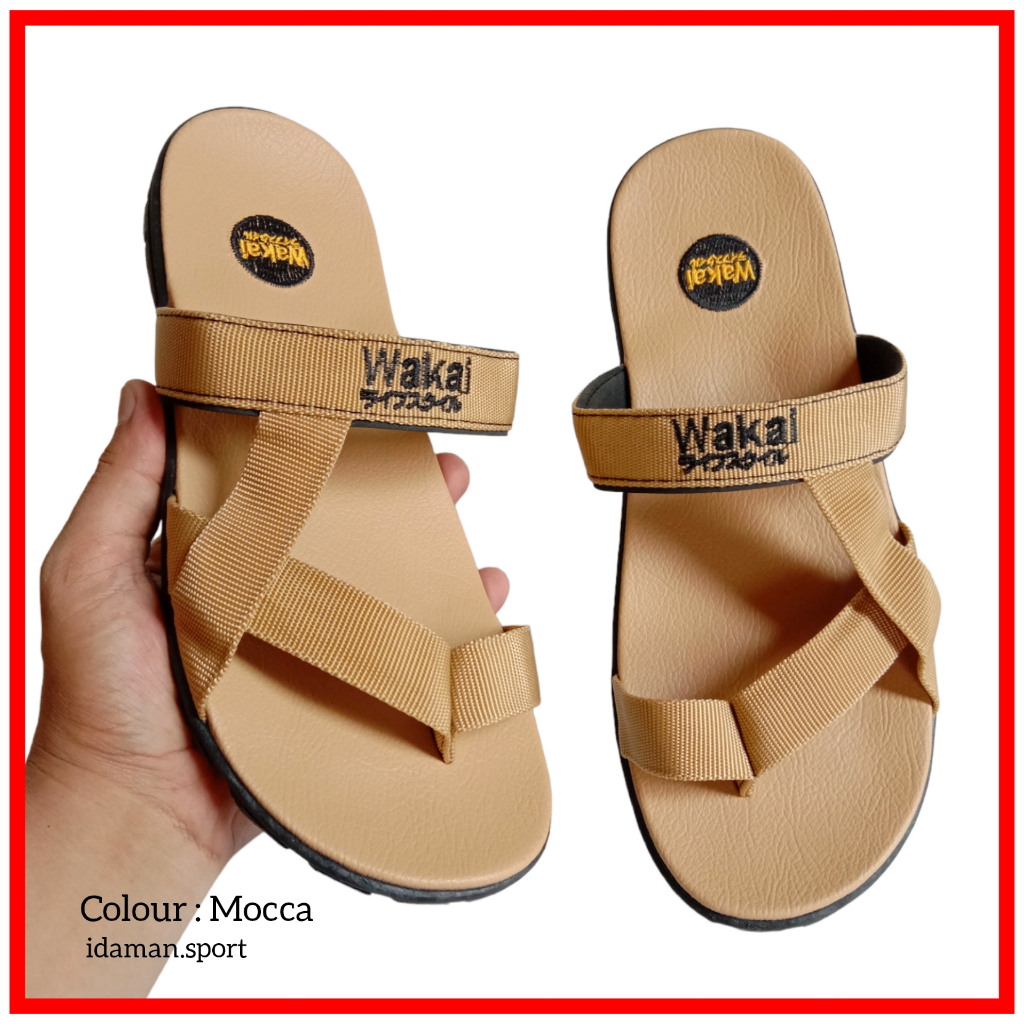 Sendal Sandal Jepit gunung Wakai pria wanita warna moca ringan sendal unik