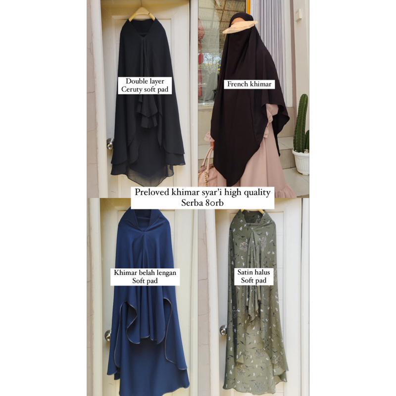 Preloved khimar & french khimar syar’i