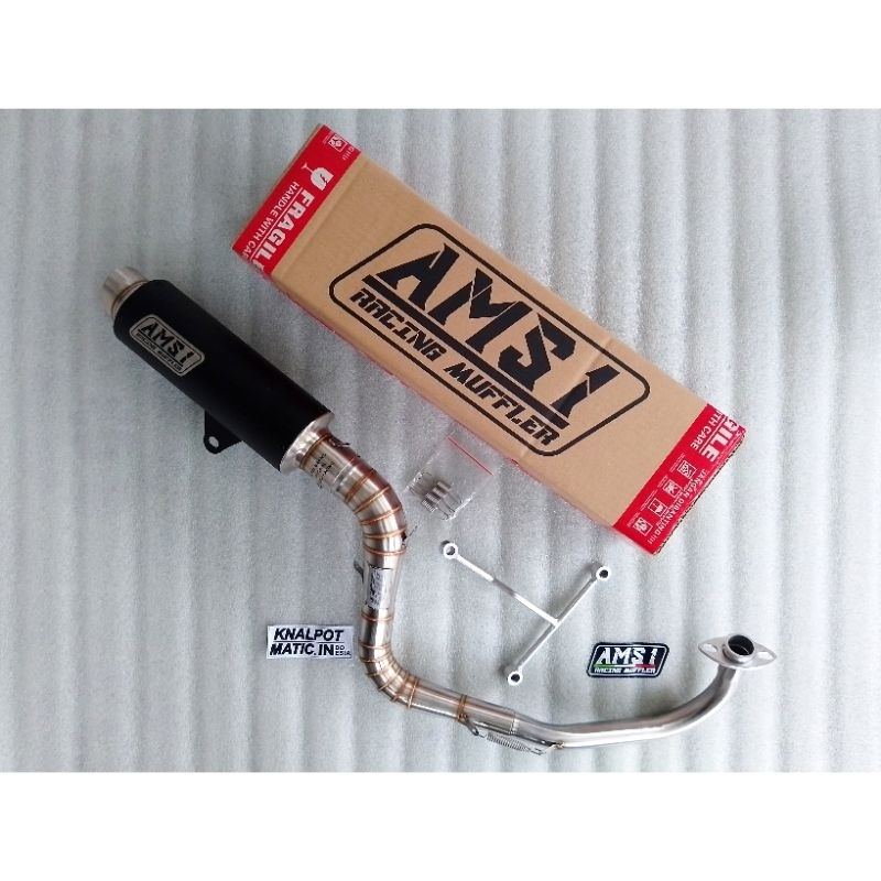 Knalpot samlong sage original ams1 (free bracket) untuk motor vario 125 - 150 old / new
