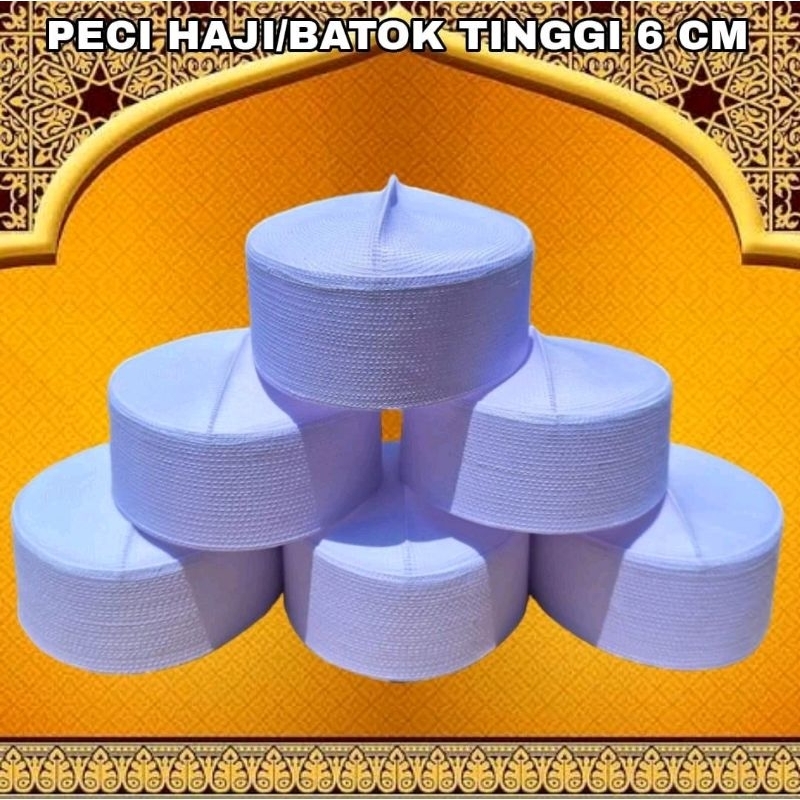 PECI SONGKOK HAJI PUTIH POLOS