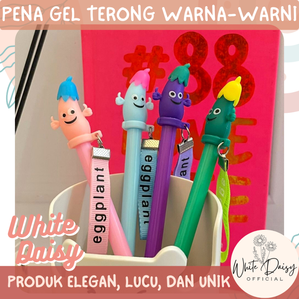 

Pena gel terong premium warna warni colorful eggplant lucu imut unik