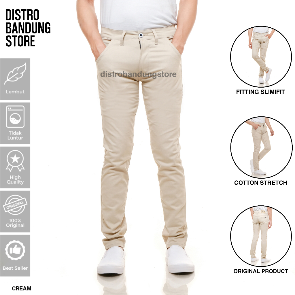 Fifty One Denim Celana Chino Panjang Pria Slimfit Katun Strecth Twill Melar Original Distro