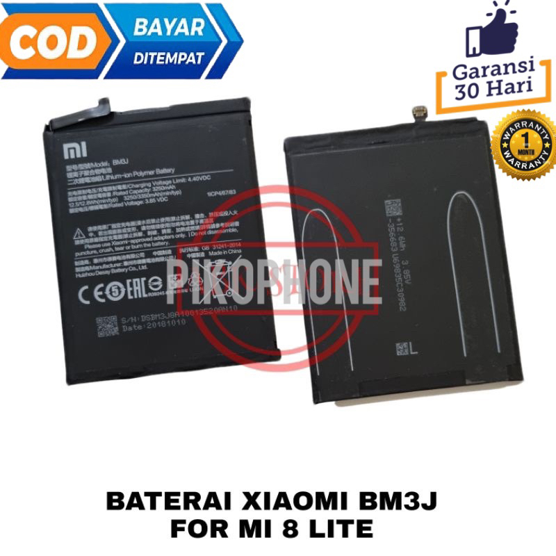 baterai xiaomi mi 8 lite BATRE BATERAI BATTERY XIAOMI MI 8 LITE BM3J ORIGINAL