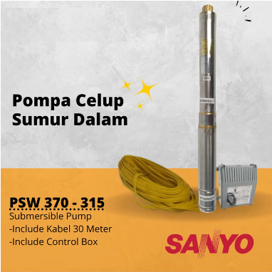 SANYO POMPA AIR CELUP SUMUR DALAM PSW 370-315 GARANSI RESMI