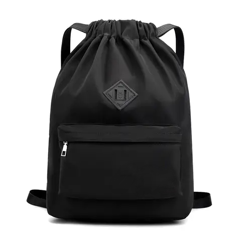 PR - Tas Serut Pria Wanita Anti Air Hitam Polos