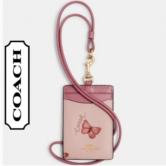 

Coach Id Lanyard With Butterfly Print