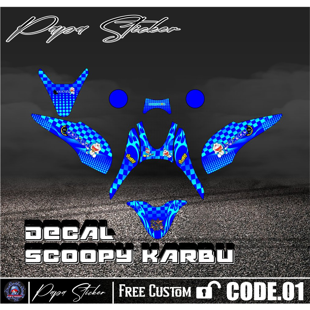 DECAL STICKER SCOOPY KARBU VARIASI FULL BODY SCOOPY KARBU 01
