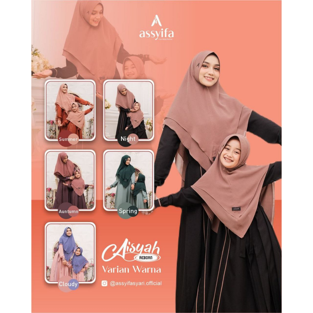 Aisyah Reborn Mom & Kids by Assyifa (Gamis Couple Ibu & Anak) Bisa Diorder Buat Seragaman