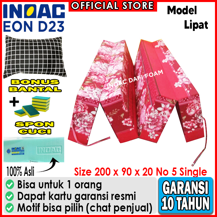 kasur lipat inoac 200x90x20 nomor 5 Single busa inoac EON D23 original garansi 10 tahun gratis banta