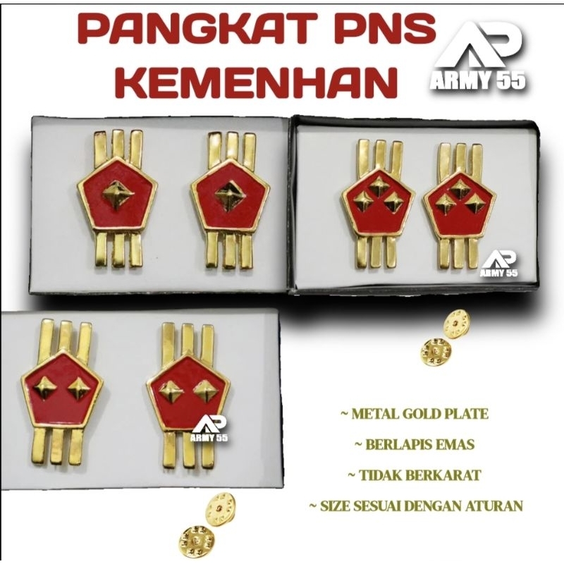 Pin KEMHAN Emblem KEMHAN PANGKAT PNS KEMHAN