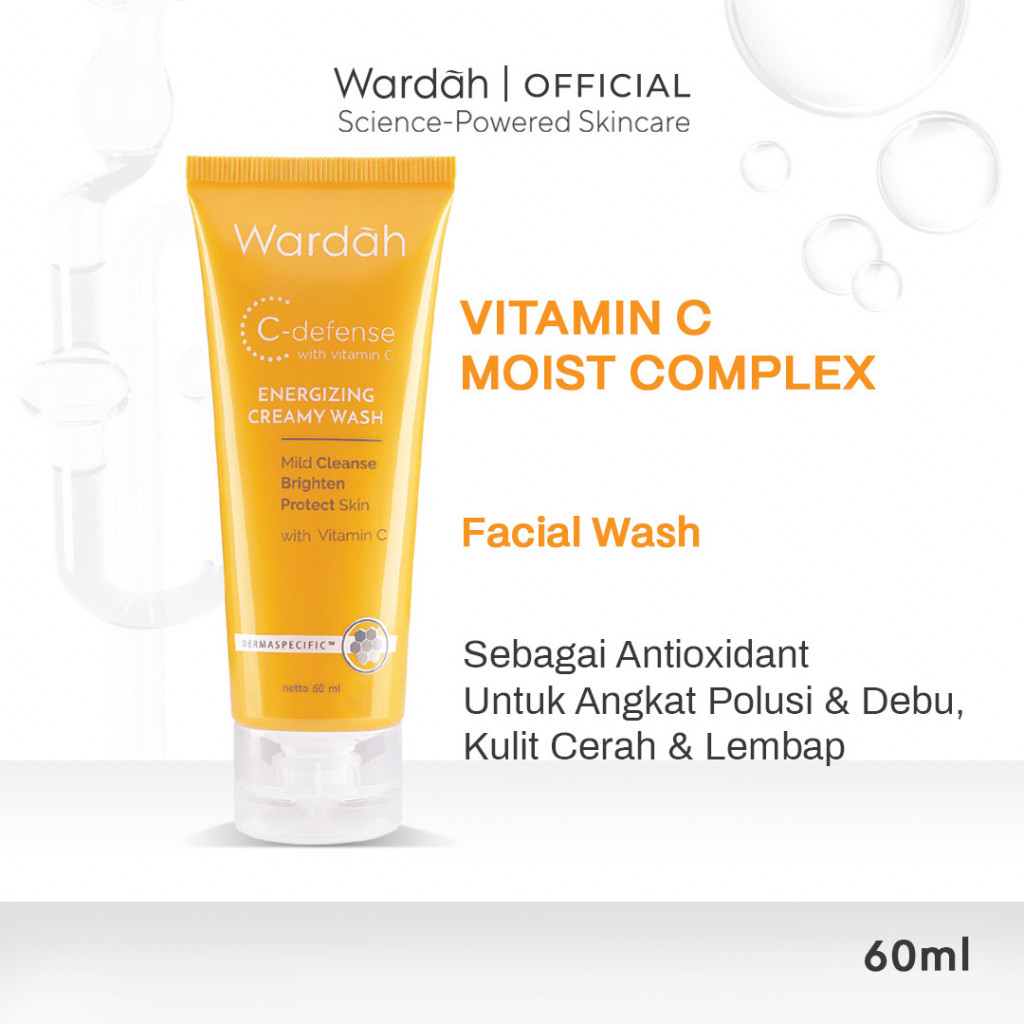 WARDAH C-Defense Energizing Creamy Wash | C Defense Energizing Creamy Facial Wash 50ml
