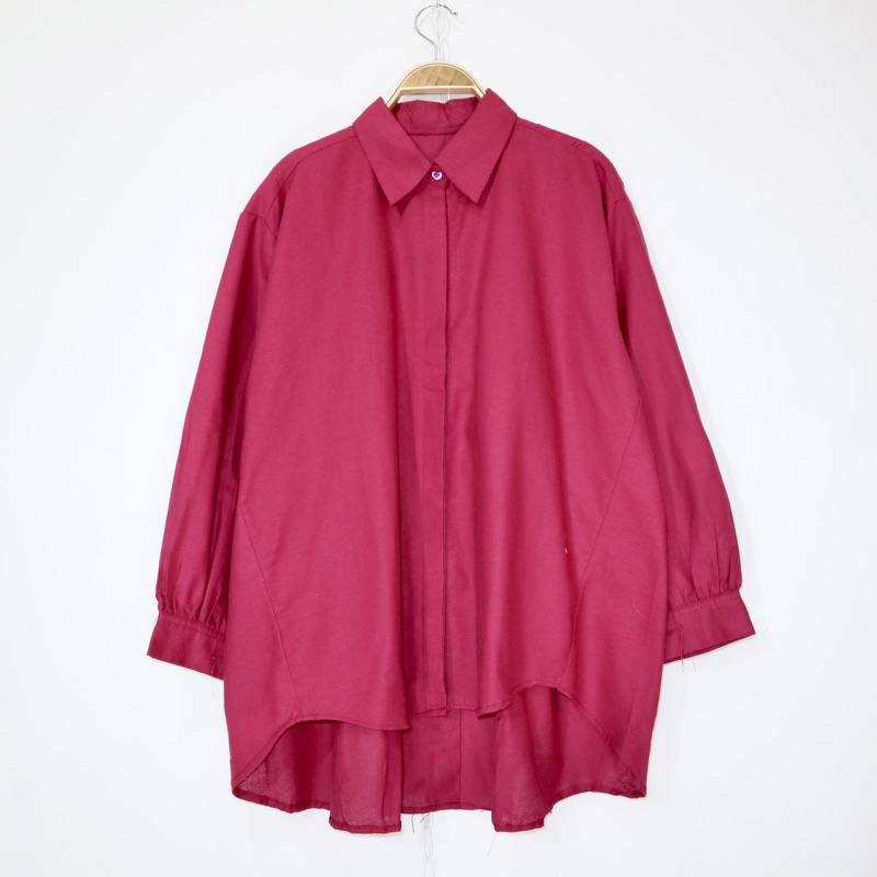 Calia Blouse Kemeja Atasan Fuchsia Wanita - Joy of Wears