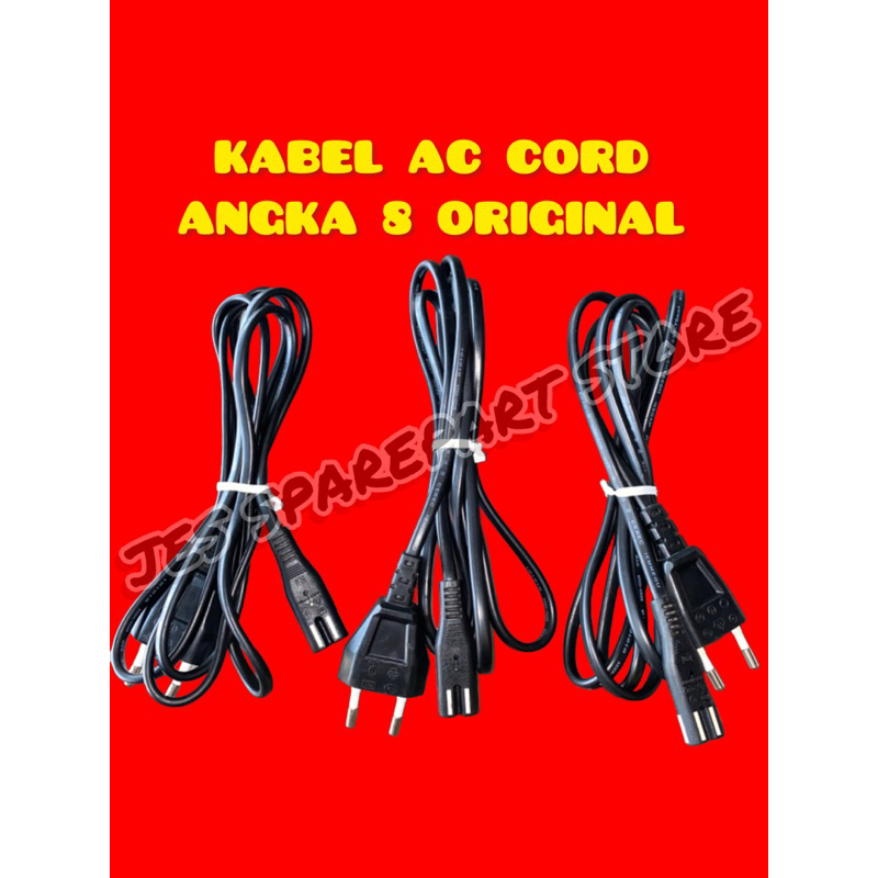 RK KABEL AC CORD ANGKA 8 ORIGINAL GARIS PUTIH