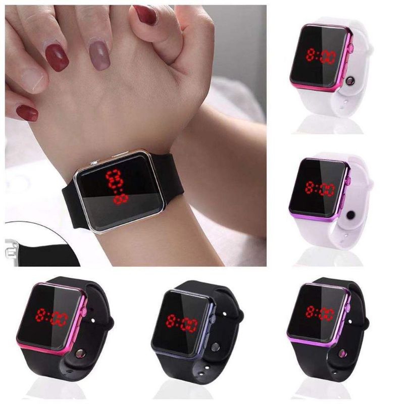 jam tangan wanita/pria led digital korea