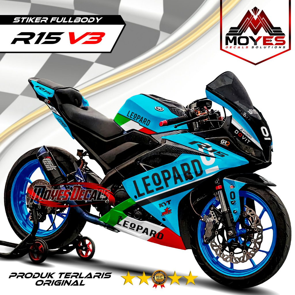 Stiker Fullbody R15 V3 Motif Leopard - Decal Stiker R15 V3 MYS382