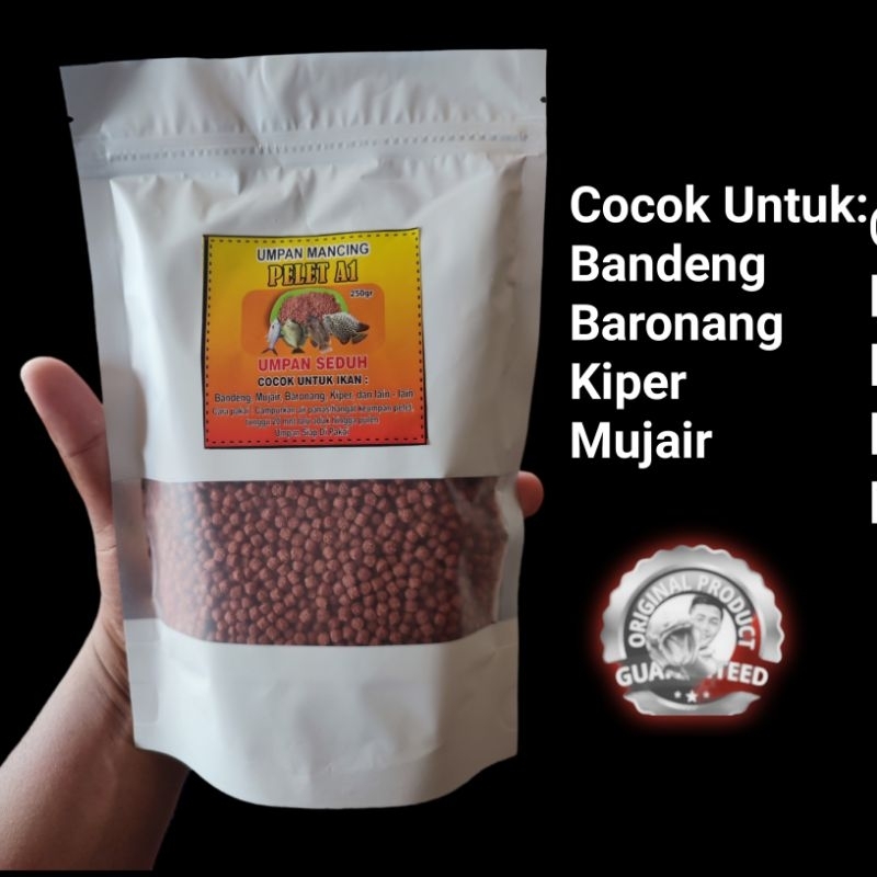 Pelet A1/Pelet Merah Umpan Jitu Ikan Bandeng, Baronang, Kiper dan Mujair