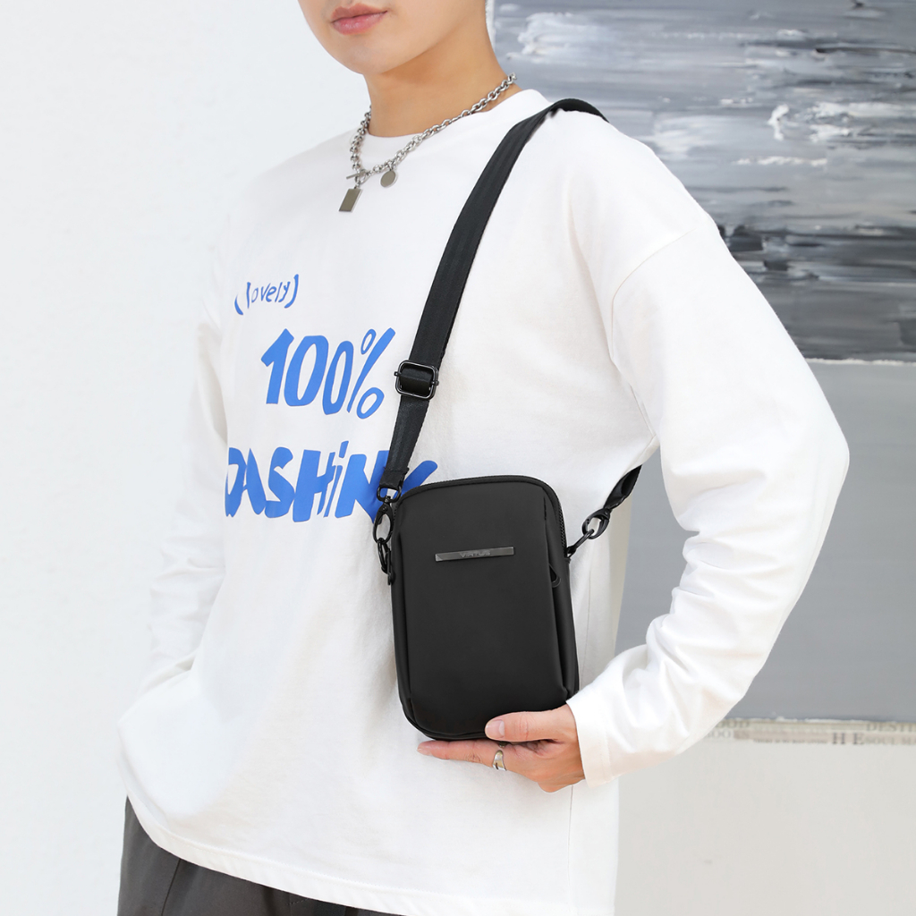 VIRTUS -BB-1215 Tas Sling Bag Pria Terbaru Kekinian 2023 Shoulder Bag Black Kasual Cowok Fashion Han