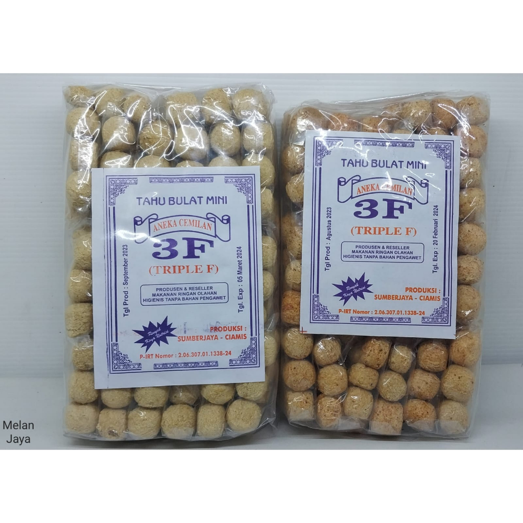 

Tahu Bulat Mini 1 Pack Isi 20pcs Merk 3F Rasa Original Dan Pedas