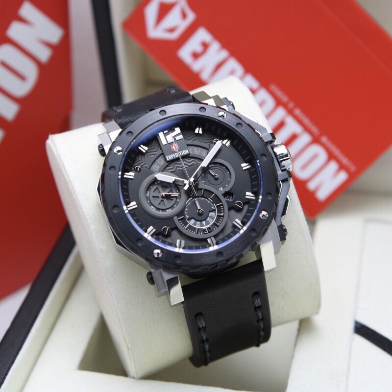 JAM TANGAN PRIA EXPEDITION 6402MC / E6402M / EXPEDITION 6402 KULIT [ORIGINAL]