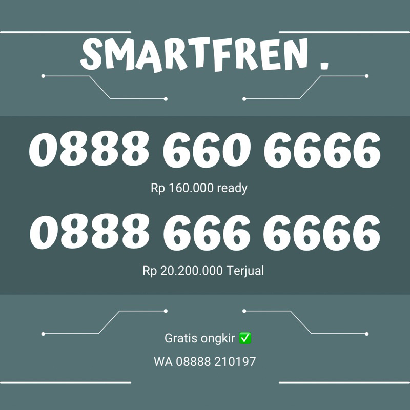smartfren elite 0888 660 6666