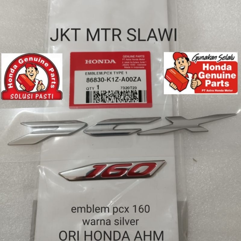 Emblem pcx 160 emblem 3D pcx 160 warna silver harga satuan or