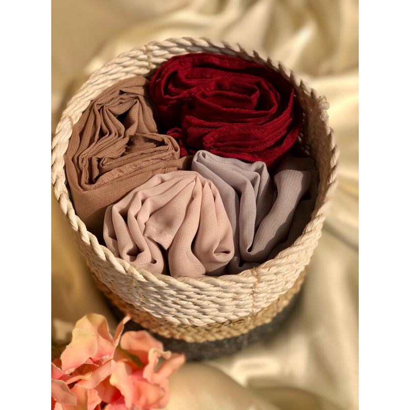 [MASOOMA] Hijab Segiempat Bella Square Premium Polos Daily | Khaki Maroon Hitam Cokelat Abu Muda