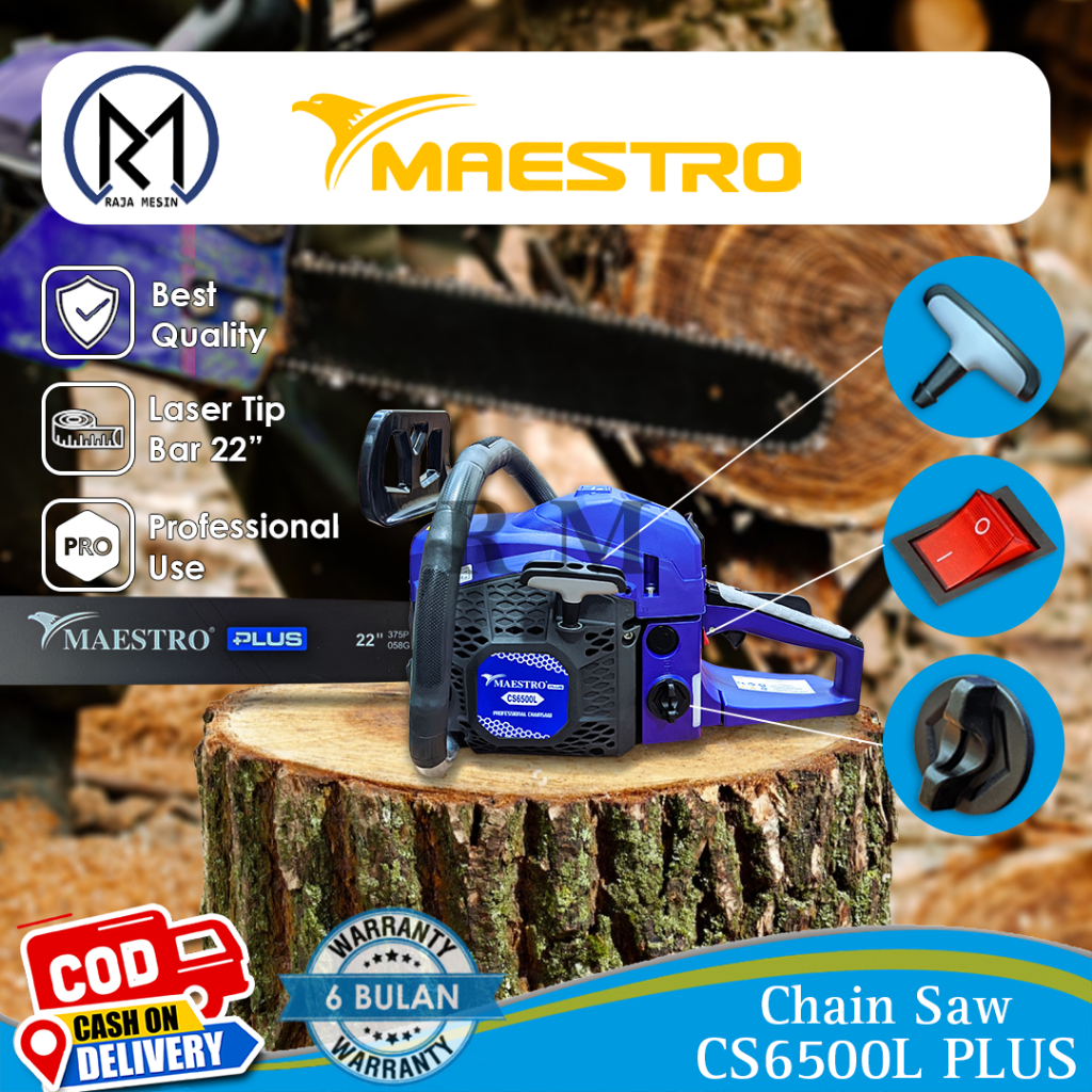 Mesin Gergaji / Chainsaw Maestro Plus CS6500L / Chainsaw Sumura CS6500L/Chainsaw CS9000L Maestro