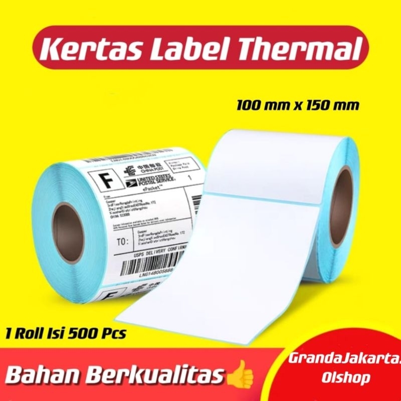 

Label Thermal 100x150mm kertas Thermal Barcode A6 500pcs ⭐ GrandJakarta ⭐