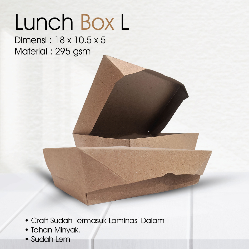 

Brown Paper Craft Lunch Box Size L - Lunch Box Coklat Kraft Ukuran L Sudah Lem ( Min Order 1 Dus )