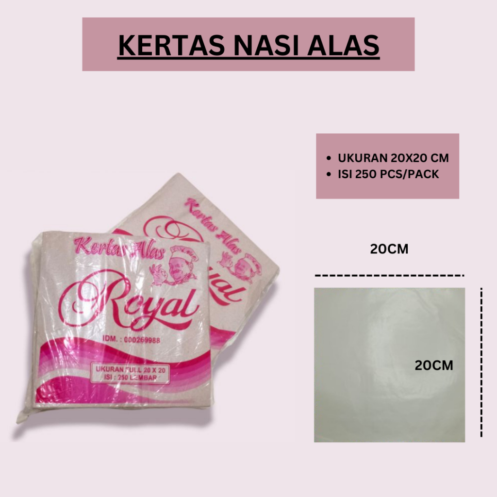 

Kertas nasi Uk 20x20 - Kertas bungkus Nasi Kotak | Ready Stock