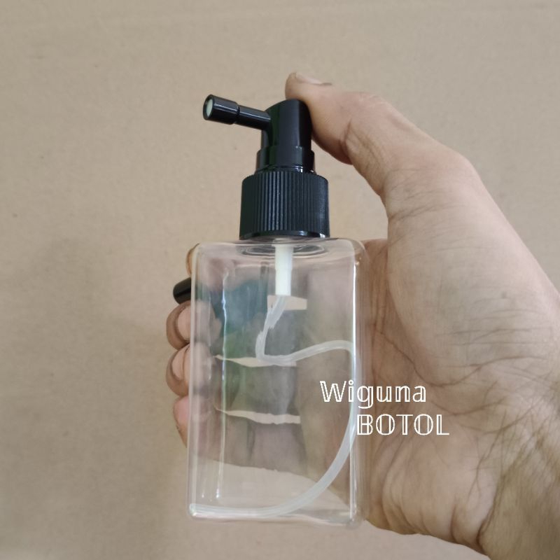 Botol Spray 100ml Kotak Long Nozzel / Botol Pet 100ml Kotak Spray Long Nozzel