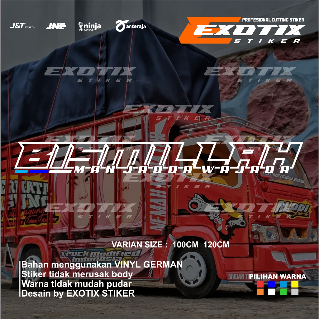 Stiker kaca bismilah stiker kaca depan truk pick up