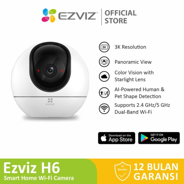CCTV IP Camera EZVIZ H6 5MP 3K Indoor Wireless WIFI Garansi Resmi