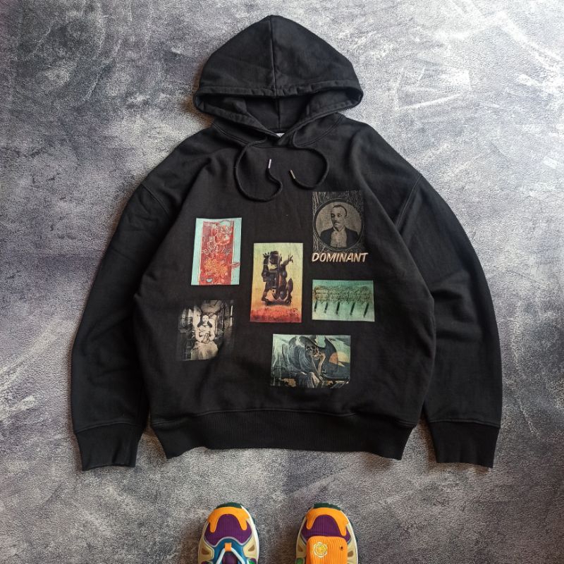 "DOMINANT NEW WAVE PULLOVER HOODIE - BLACK, SIZE ON TAG L"