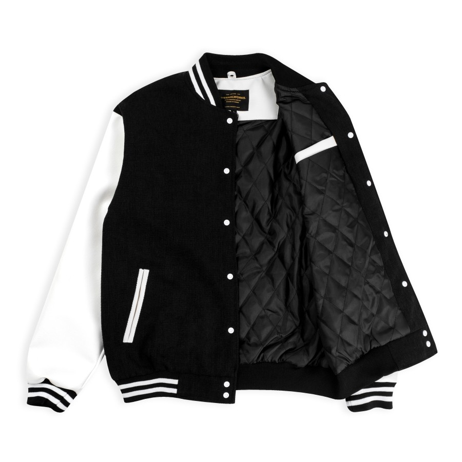NEW ETERNALWORKS - Varsity Jacket Black White