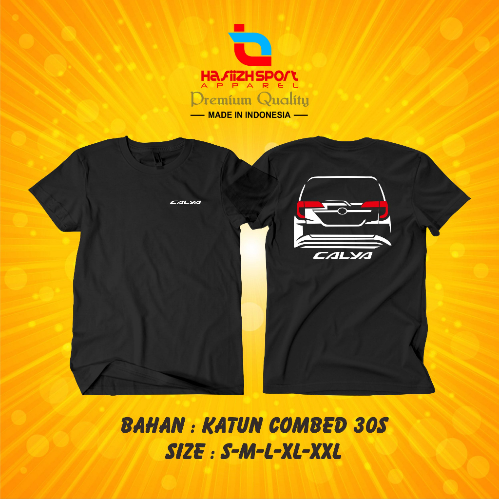 KAOS BAJU TOYOTA CALYA TAMPAK BELAKANG PREMIUM / KAOS KOMUNITAS MOBIL TOYOTA CALYA