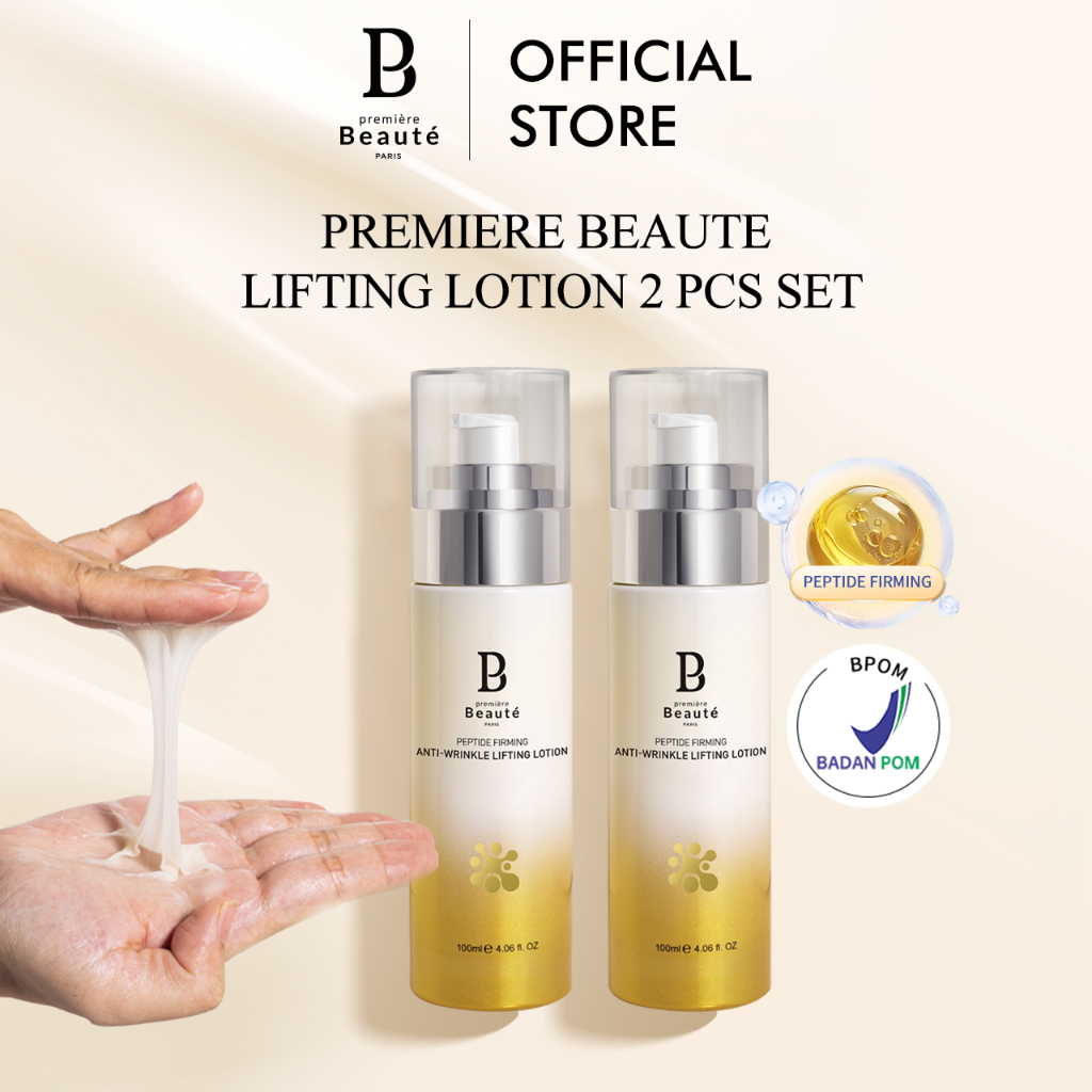 𝗣𝗥𝗘𝗠𝗜𝗘𝗥𝗘 𝗕𝗘𝗔𝗨𝗧𝗘 [Lotion 2 Pcs] PEPTIDE FIRMING ANTI-WRINKLE LIFTING LOTION 100ML Effective Whitening Brighten Skin Moisturizing Fade Fine Lines BPOM